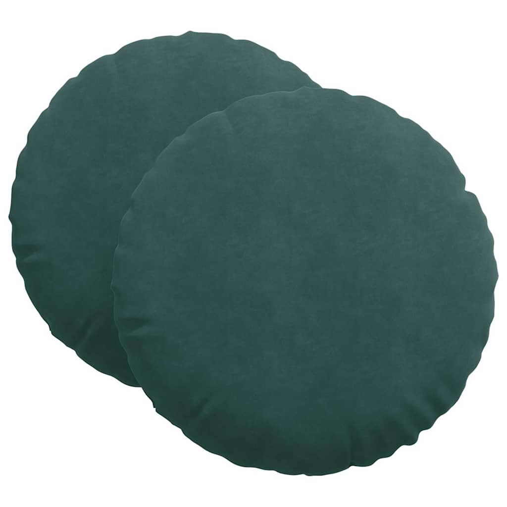 Sittkuddar 2 pcs Mörkgrön Ø60 x 21 cm Sammet