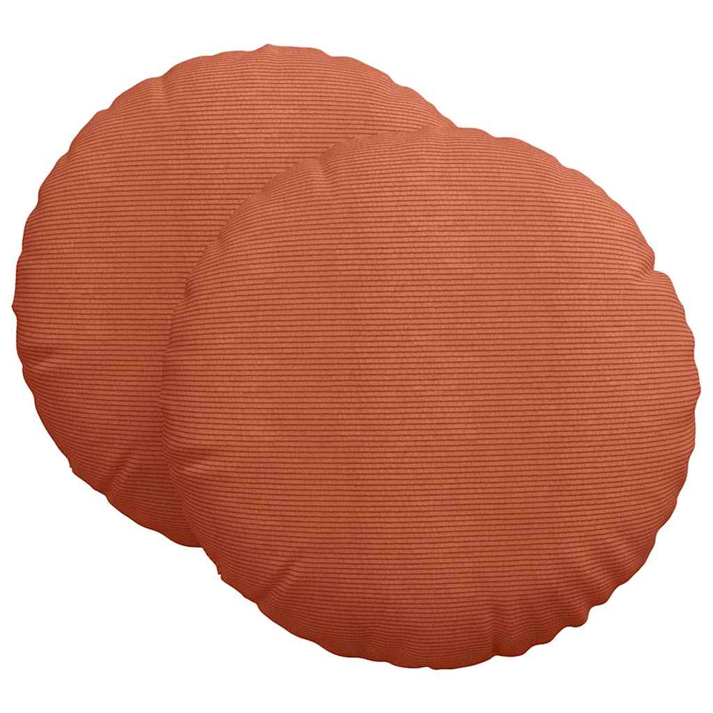 Sittkuddar 2 pcs Röd orange Ø60 x 21 cm Kordread tyg