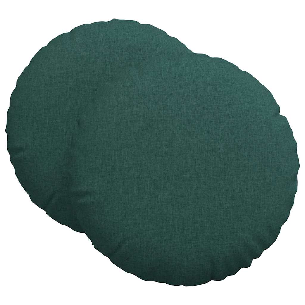 Sittkuddar 2 pcs Mörkgrön Ø80 x 29 cm tyg