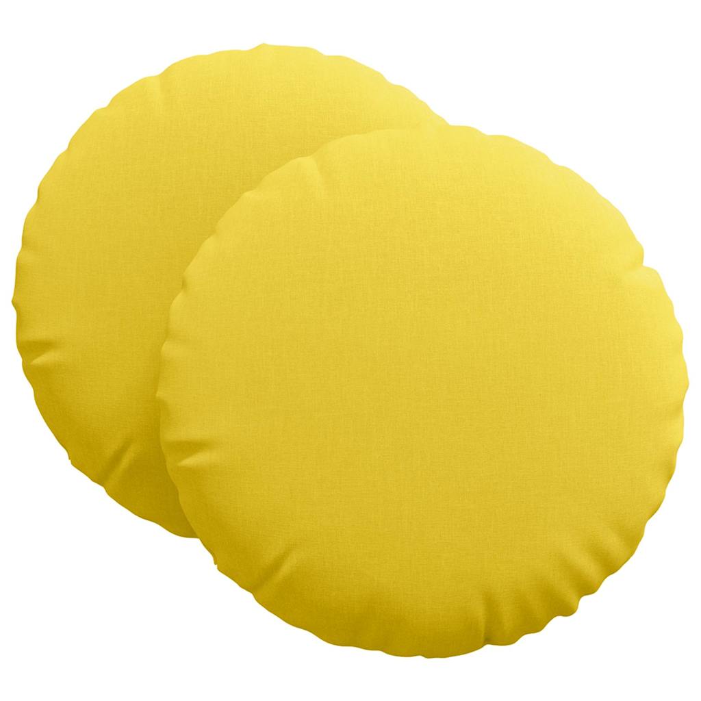 Sittkuddar 2 pcs Ljusgul Ø80 x 29 cm tyg