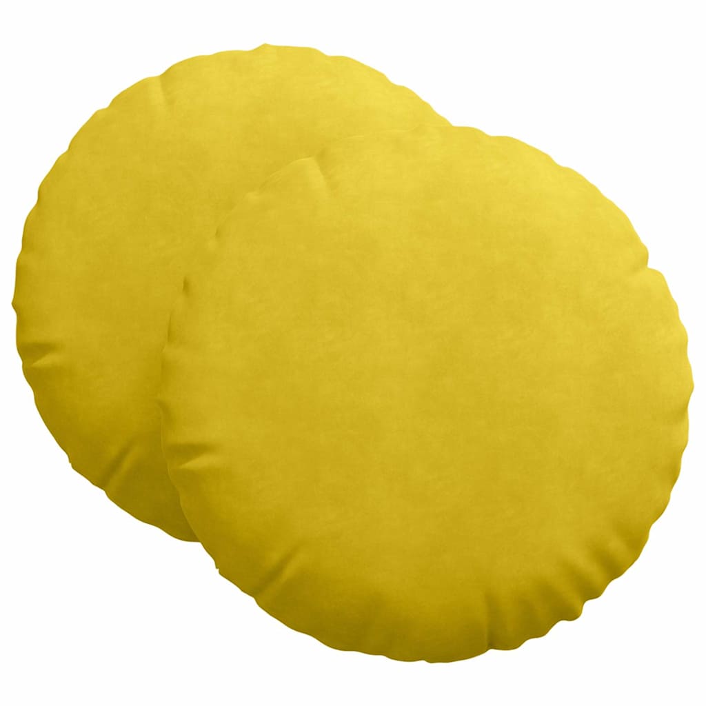 Sittkuddar 2 st Sammet Gul Ø 80 x 29 cm