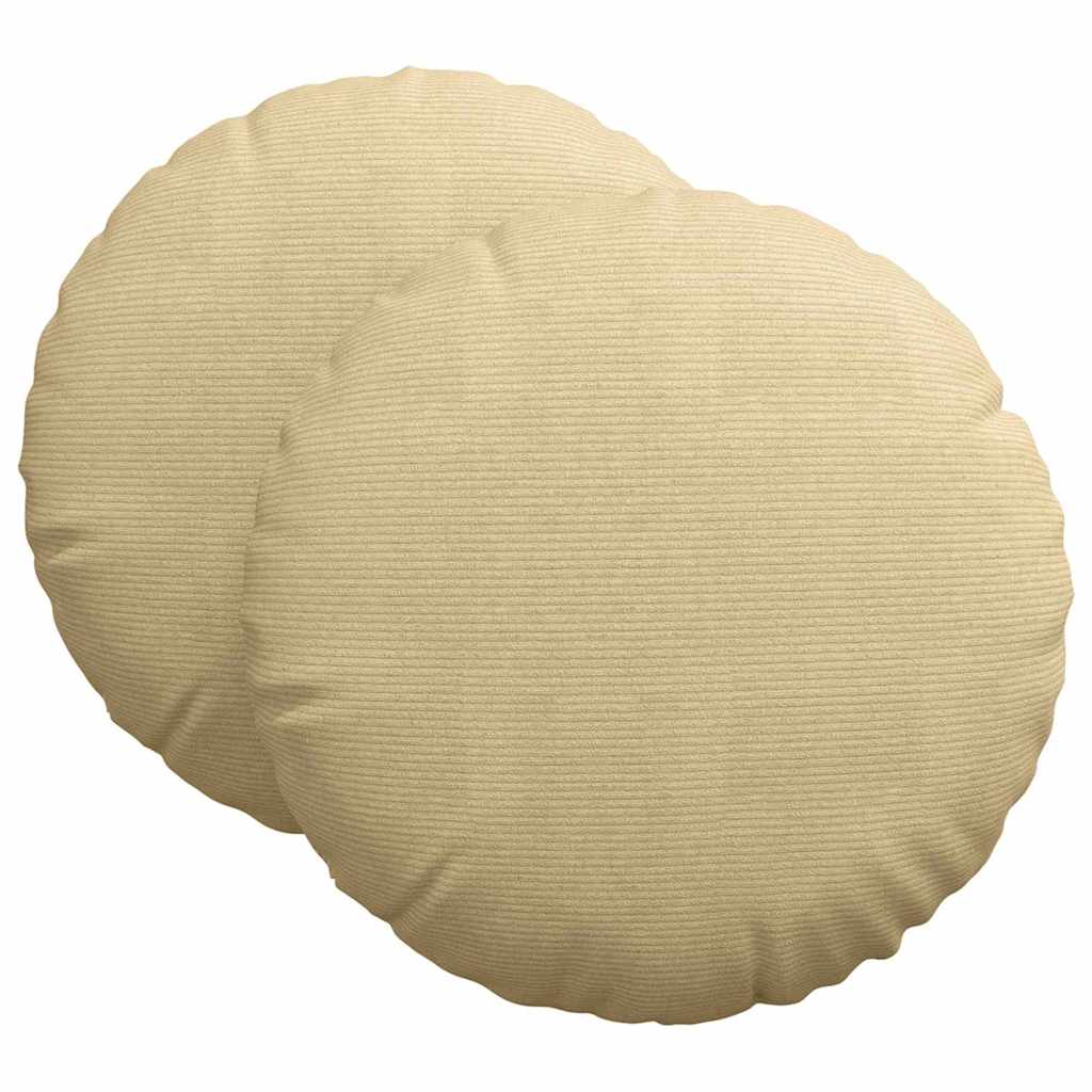 Sittkuddar 2 st Kordread tyg Grågrön Ø 80 cm
