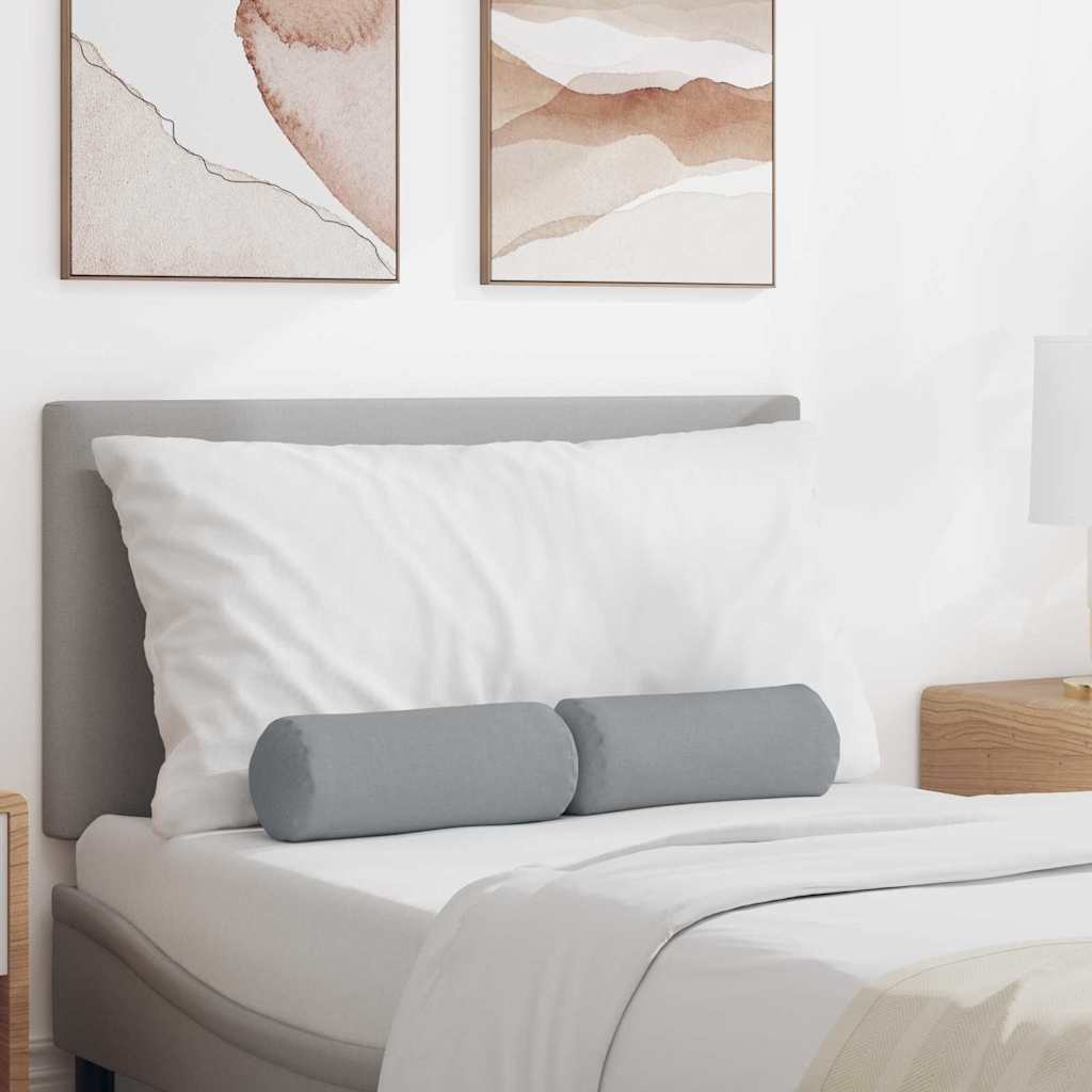 Bolsterkuddar 2 pcs Ljusgrå Ø 15 x 40 cm tyg