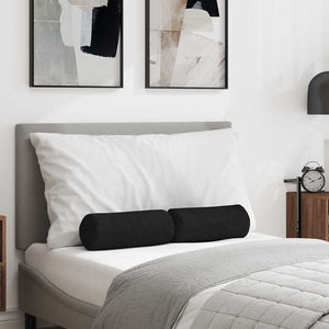 Bolsterkuddar 2 pcs Svart Ø 15 x 40 cm tyg