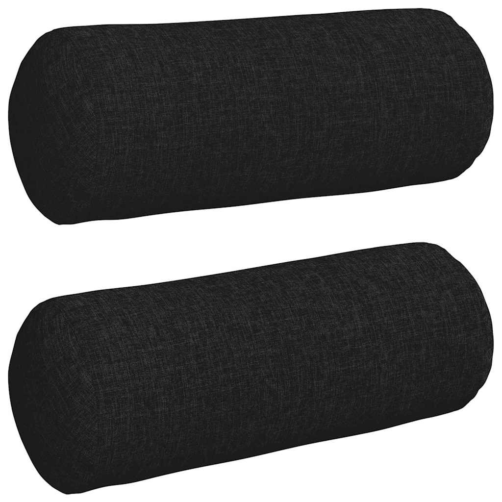 Bolsterkuddar 2 pcs Svart Ø 15 x 40 cm tyg