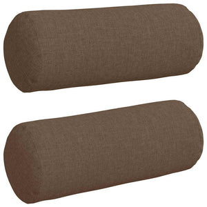 Bolsterkuddar 2 pcs Brun Ø 15 x 40 cm tyg