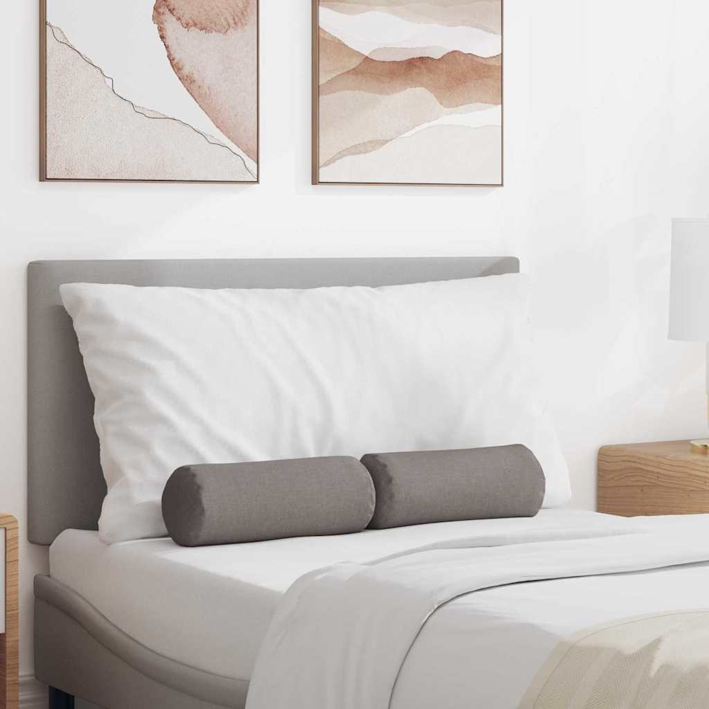 Bolsterkuddar 2 pcs Taupe Ø 15 x 40 cm tyg