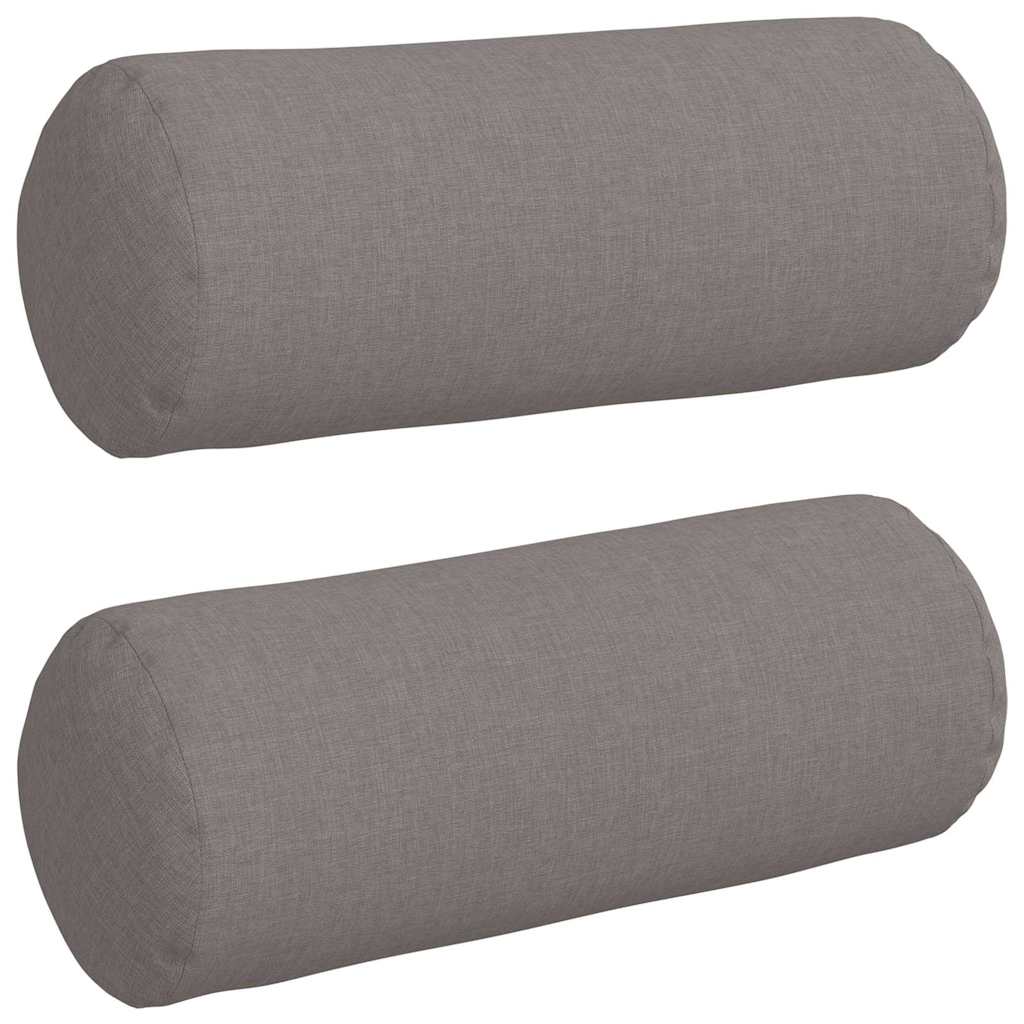 Bolsterkuddar 2 pcs Taupe Ø 15 x 40 cm tyg