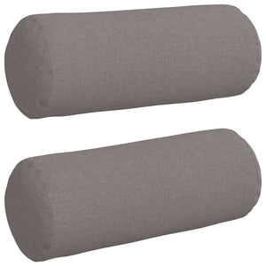 Bolsterkuddar 2 pcs Taupe Ø 15 x 40 cm tyg