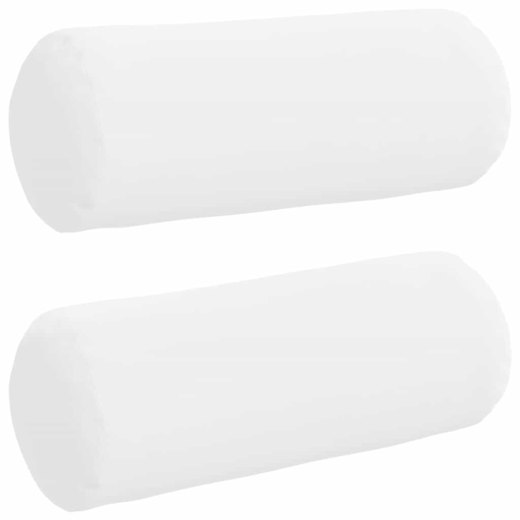 Bolsterkuddar 2 st tyg Vit Ø 15 x 40 cm