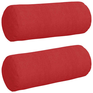 Bolsterkuddar 2 pcs Röd Ø 15 x 40 cm tyg