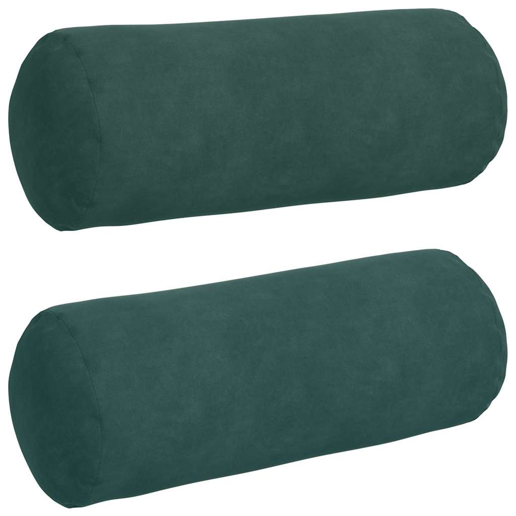 Bolsterkuddar 2 pcs Mörkgrön Ø 15 x 40 cm Kordread tyg