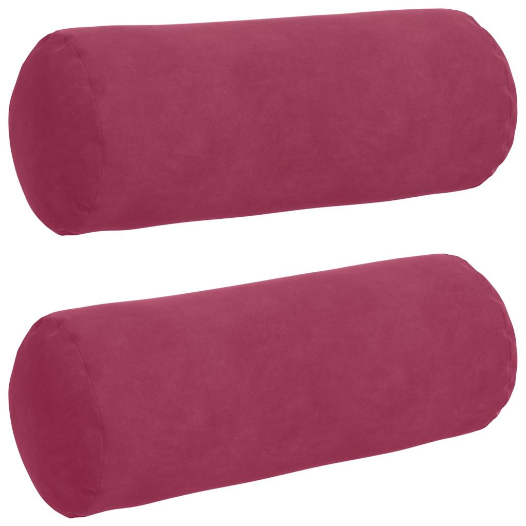 Bolsterkuddar 2 pcs Vinröd Ø 15 x 40 cm Kordread tyg