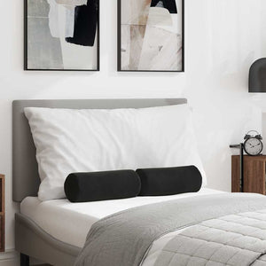 Bolsterkuddar 2 pcs Svart Ø 15 x 40 cm Kordread tyg