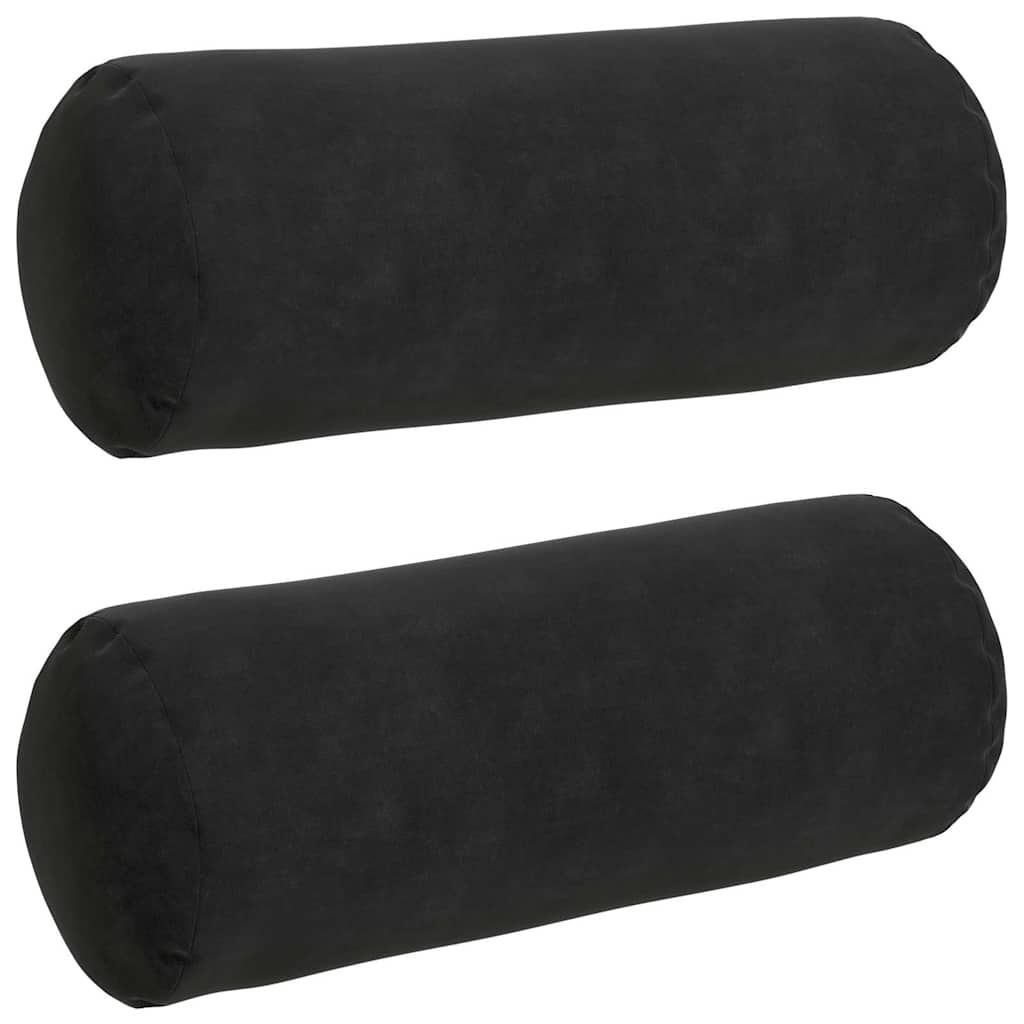 Bolsterkuddar 2 pcs Svart Ø 15 x 40 cm Kordread tyg
