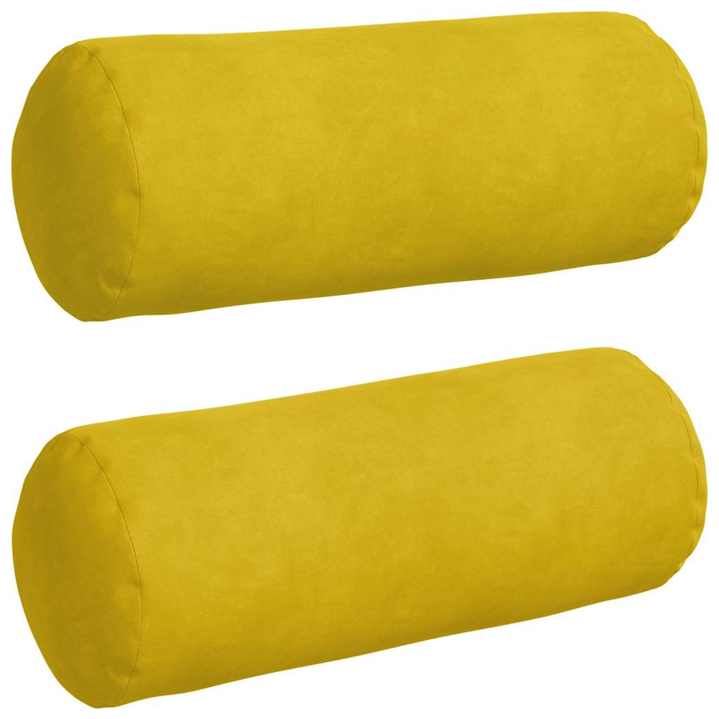 Bolsterkuddar 2 st Gul Ø 15 x 40 cm Kordread tyg