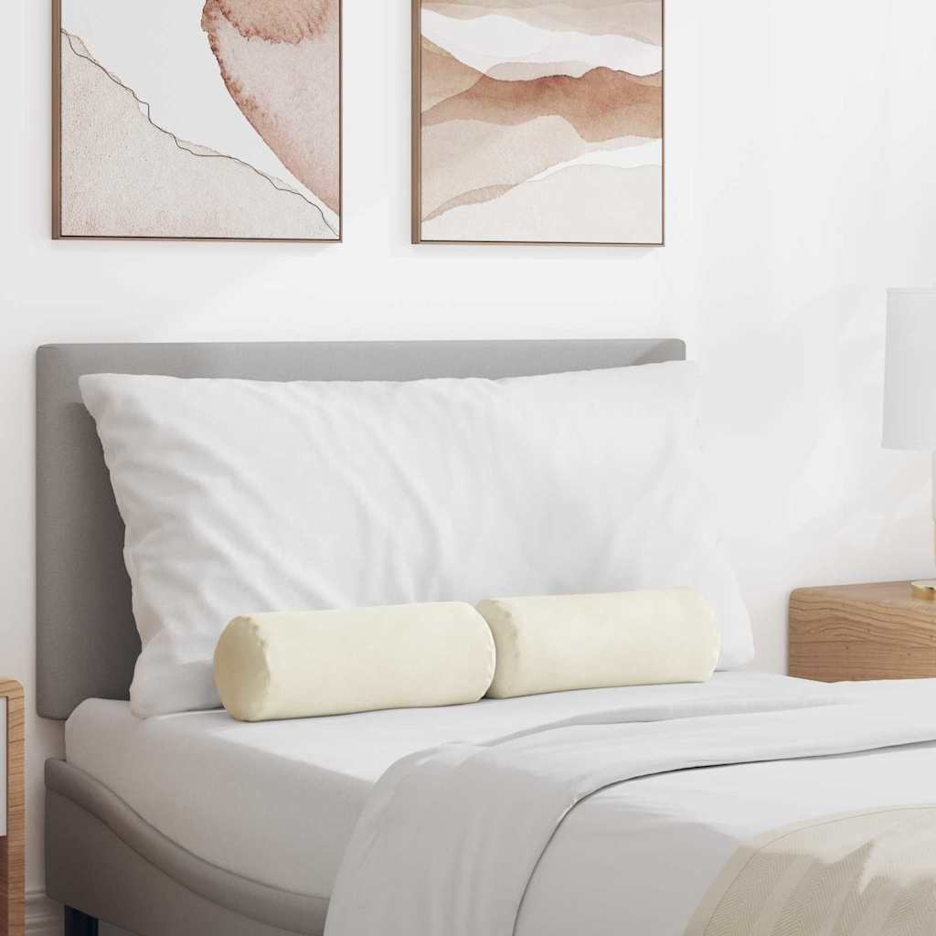 Bolsterkuddar 2 pcs Kräm Ø 15 x 40 cm Kordread tyg