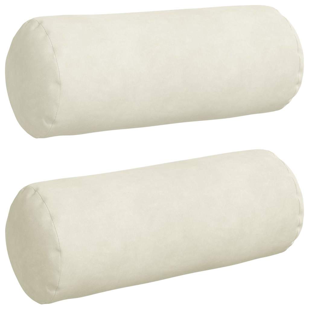 Bolsterkuddar 2 st Kräm Ø 15 x 40 cm Kordread tyg