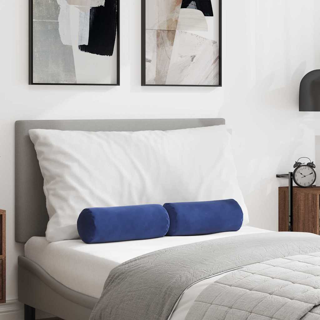 Bolsterkuddar 2 pcs Polisblå Ø 15 x 40 cm Kordread tyg