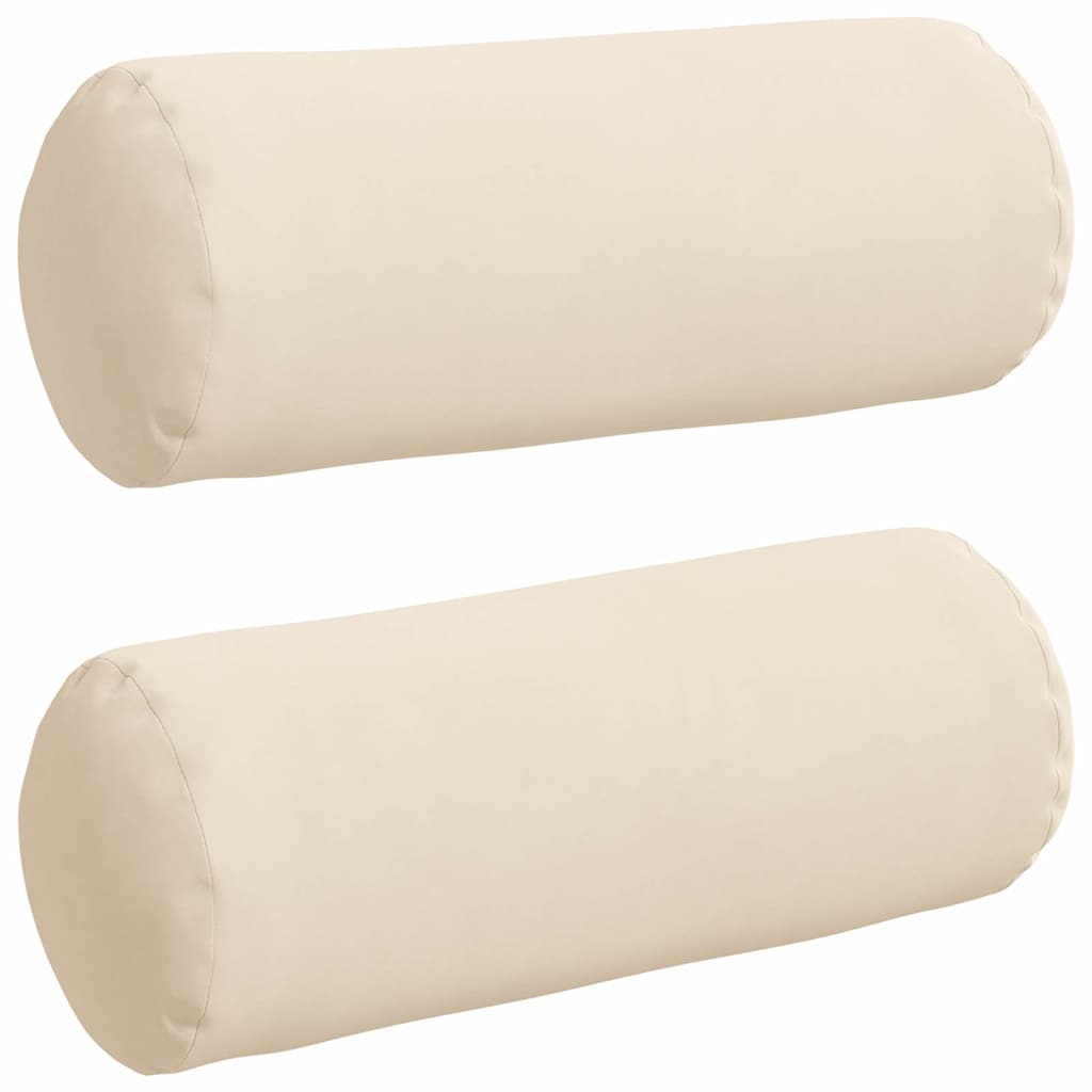 Bolsterkuddar 2 st Beige Ø 15 x 40 cm Mikrofiber Tyg