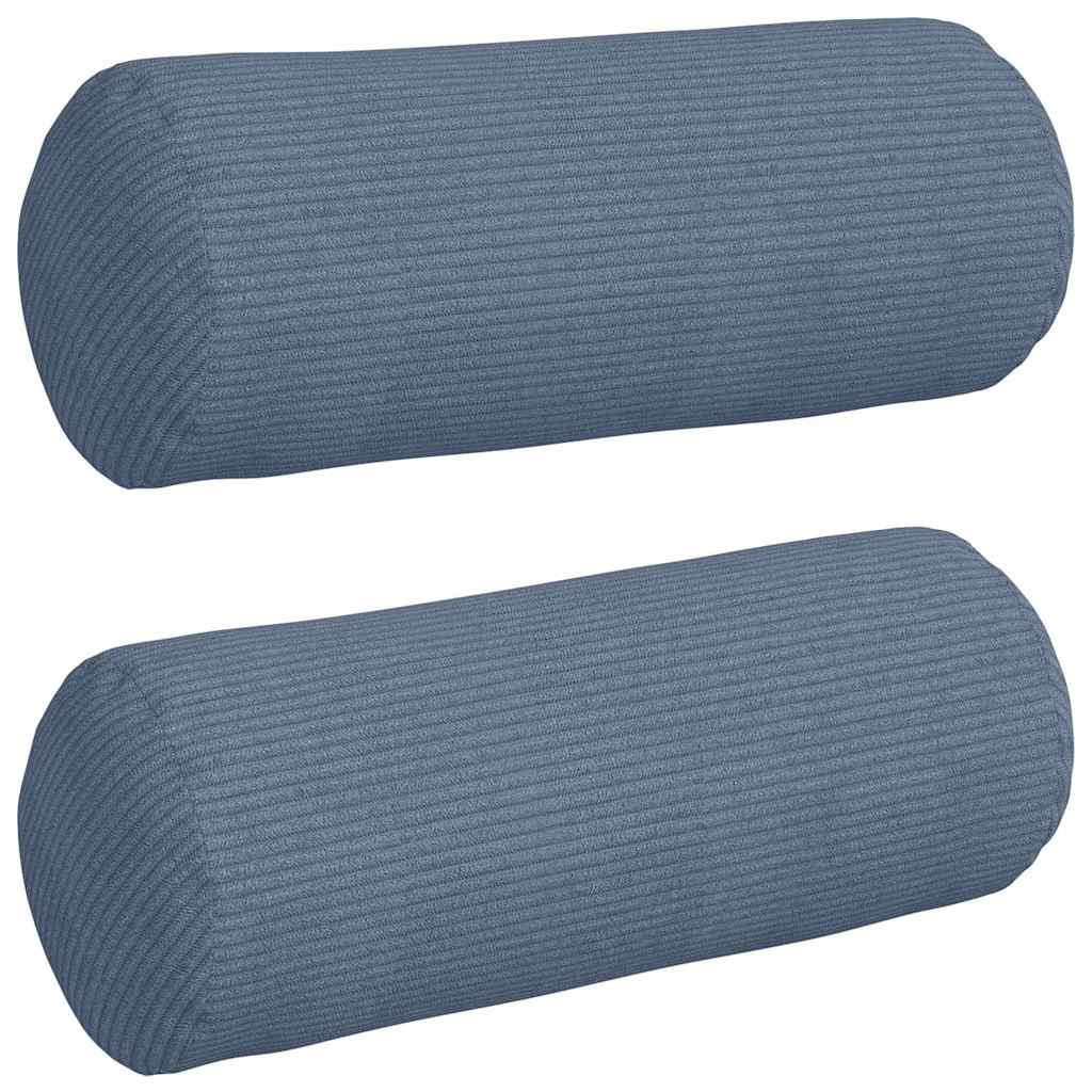 Bolsterkuddar 2 st Blå Ø 15 x 40 cm Kordread tyg