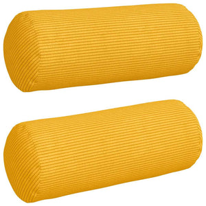 Bolsterkuddar 2 pcs Ljusgul Ø 15 x 40 cm Kordread tyg