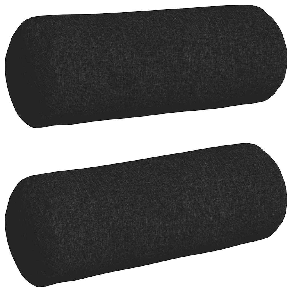 Bolsterkuddar 2 pcs Svart Ø 25 x 70 cm tyg