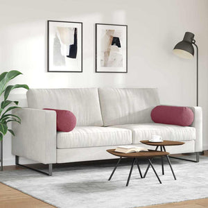 Bolsterkuddar 2 pcs Vinröd Ø 25 x 70 cm tyg