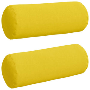 Bolsterkuddar 2 pcs Ljusgul Ø 25 x 70 cm tyg