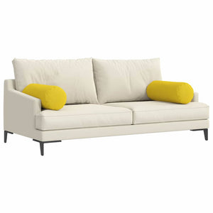 Bolsterkuddar 2 pcs Ljusgul Ø 25 x 70 cm tyg