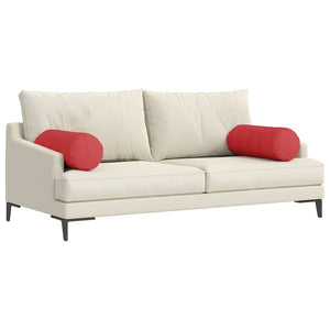 Bolsterkuddar 2 pcs Röd Ø 25 x 70 cm tyg