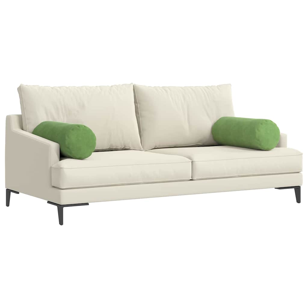 Bolsterkuddar 2 pcs Ljusgrön Ø 25 x 70 cm Kordread tyg