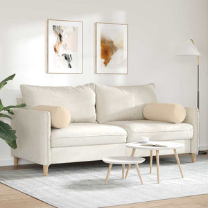 Bolsterkuddar 2 pcs Kräm Ø 25 x 70 cm Mikrofiber Tyg