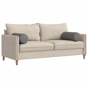 Bolsterkuddar 2 pcs Ljusgrå Ø 25 x 70 cm Kordread tyg