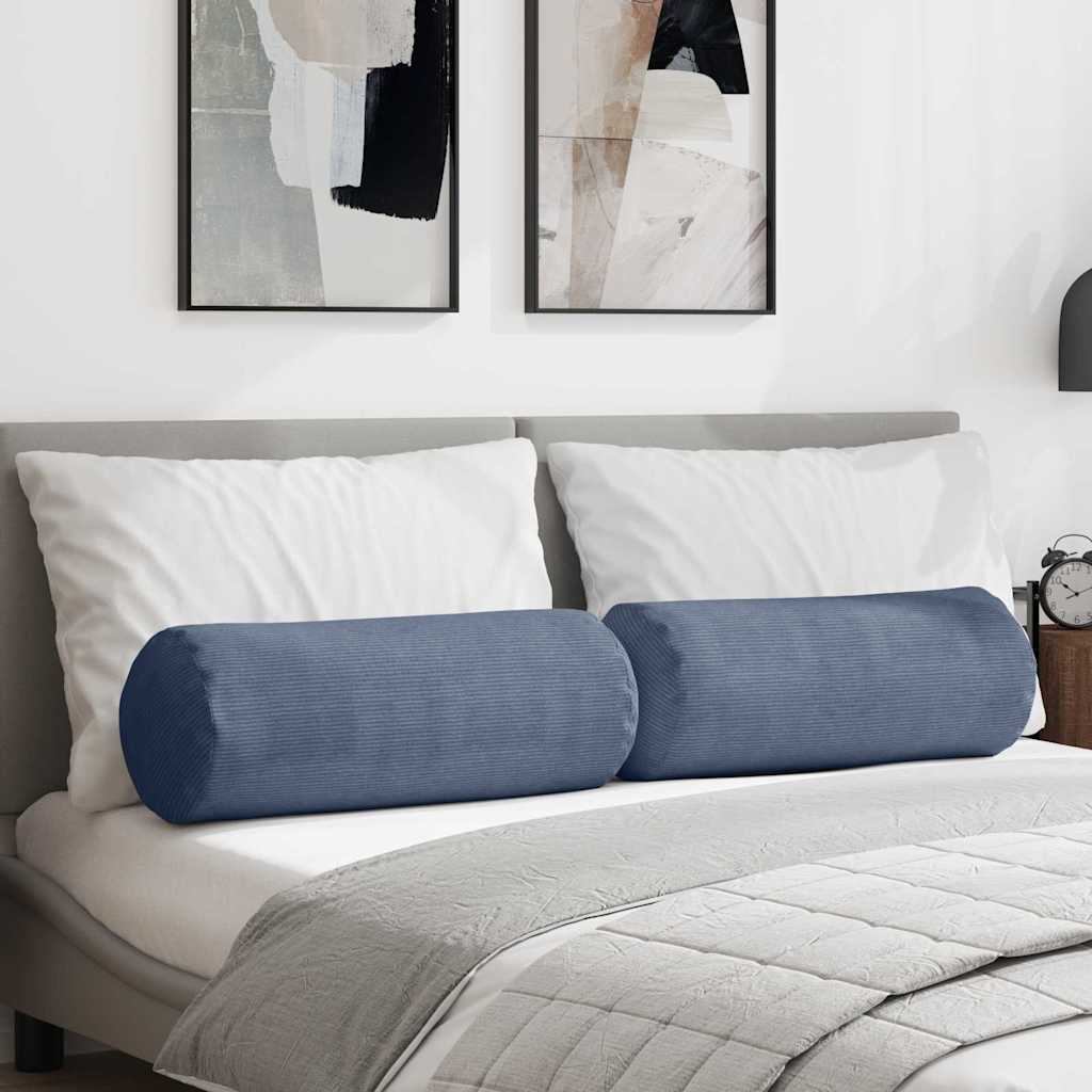 Bolsterkuddar 2 pcs Blå Ø 25 x 70 cm Kordread tyg