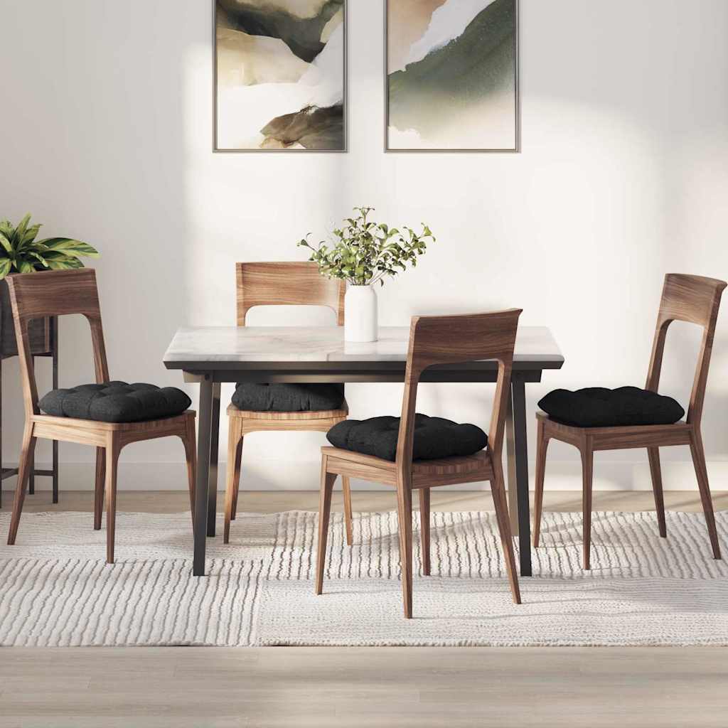 Sittkuddar 4 st Tyg Svart 40 x 40 x 12 cm