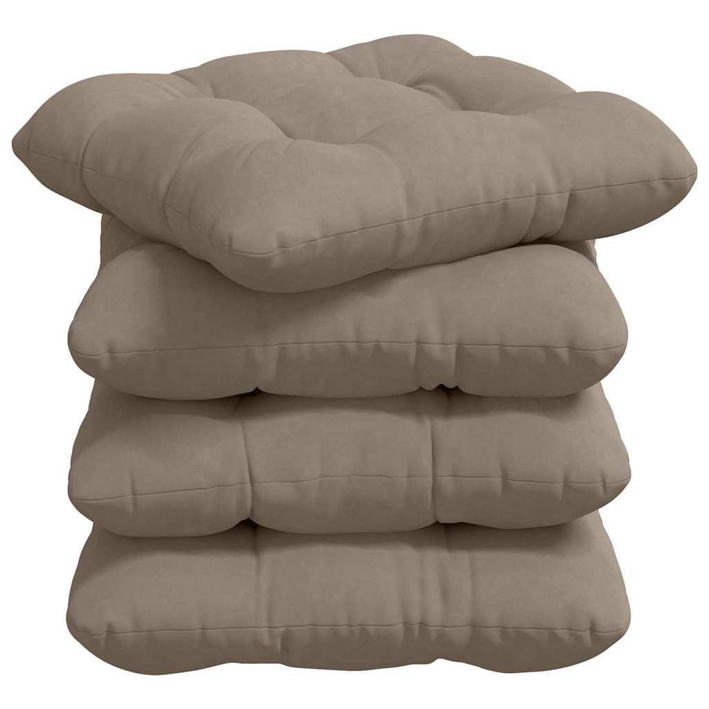 Sittkuddar 4 st Mikrofiber Tyg Taupe 40 x 40 cm
