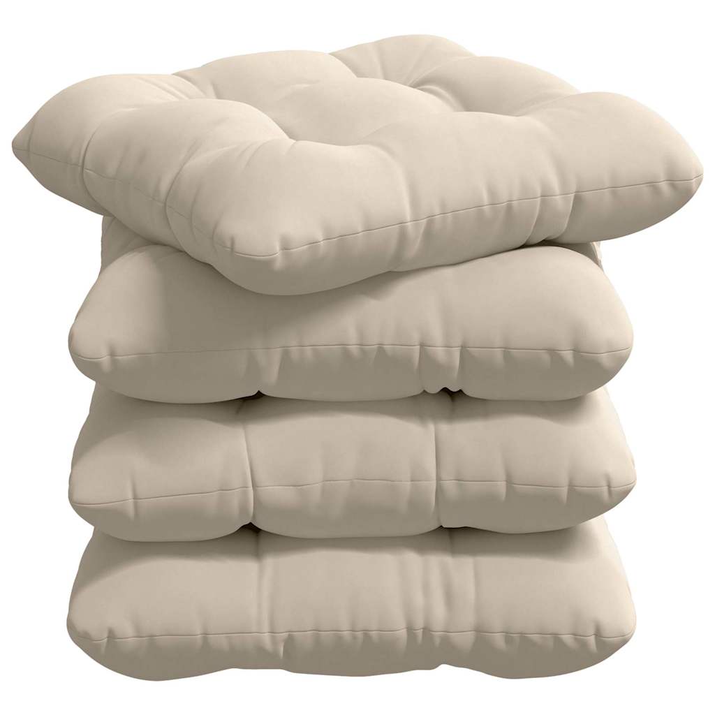 Sittkuddar 4 st Mikrofiber Tyg Beige 40 x 40 cm