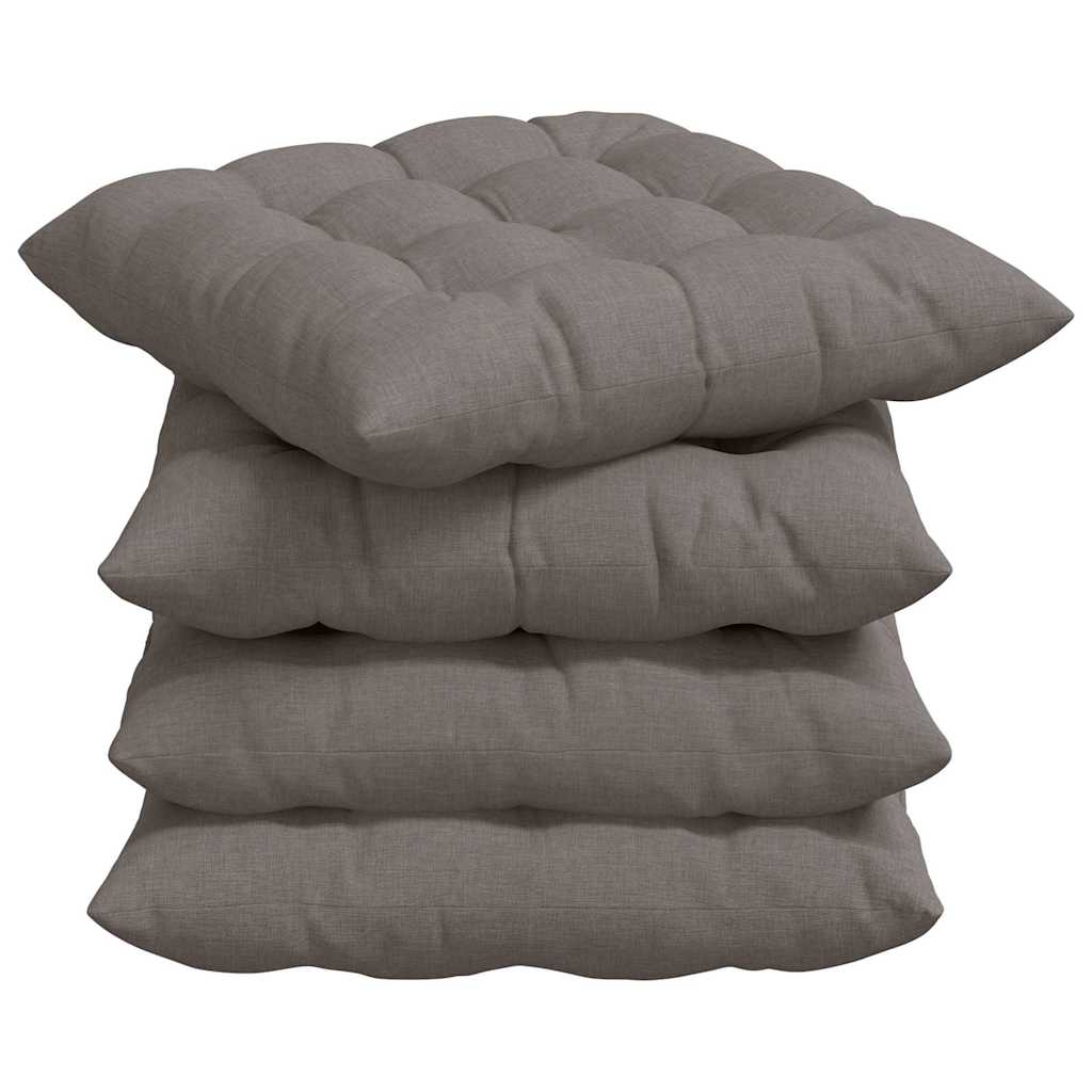 Sittkuddar 4 st Tyg Taupe 40 x 40 x 6 cm