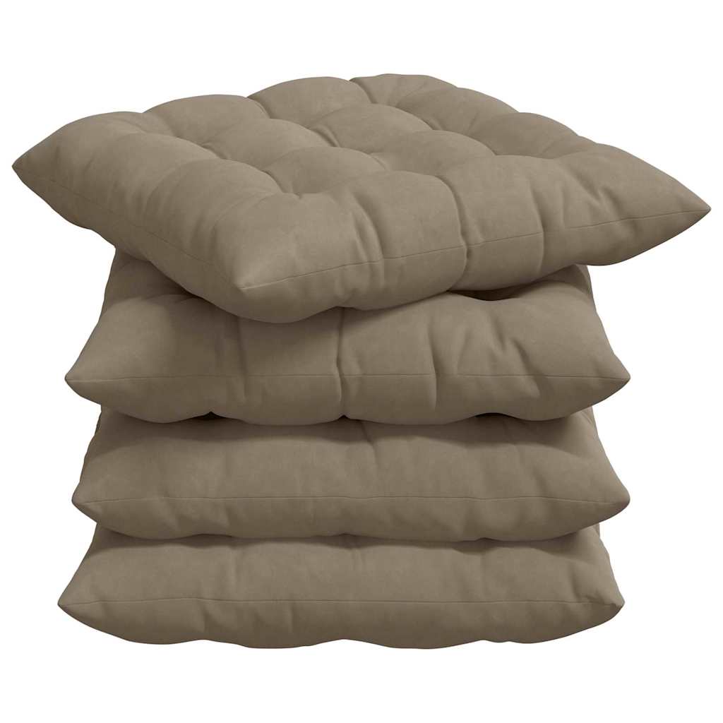 Sittkuddar 4 st Mikrofiber Taupe 40 x 40 x 6 cm