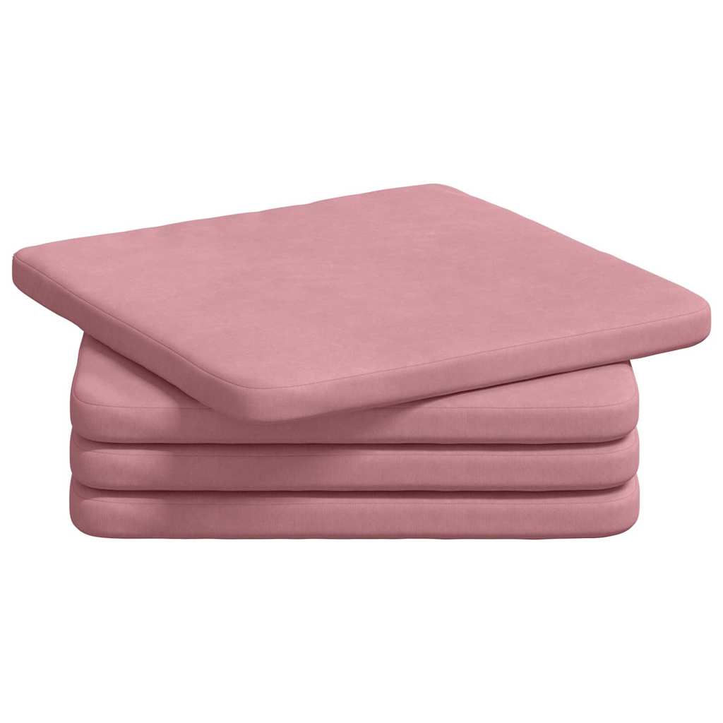 Sittkuddar 4 st Sammet Rosa 40 x 40 x 3 cm