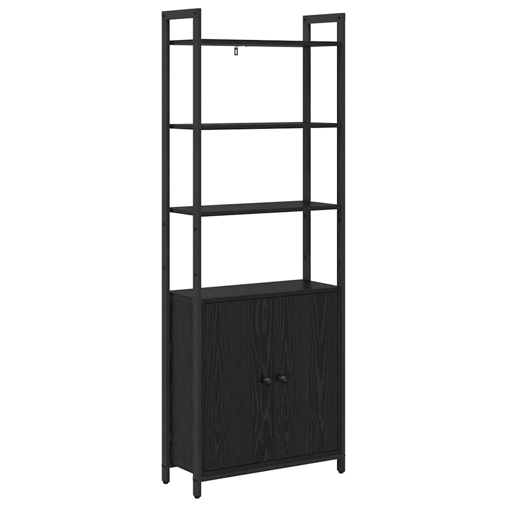 Bokskåp Svart Ek 60 x 24 x 161 cm Konstruerat trä
