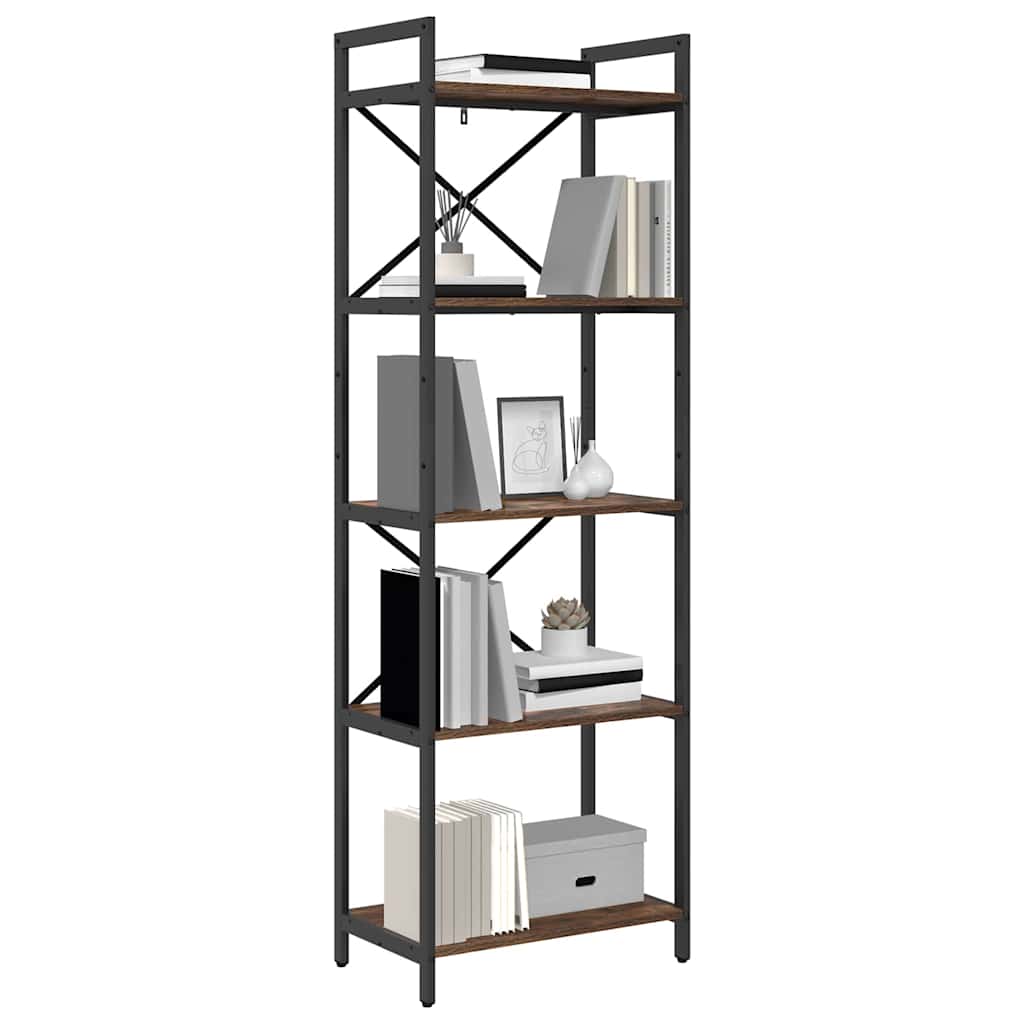Hyllsystem Rökt ek 56 x 34 x 171 cm Konstruerat trä