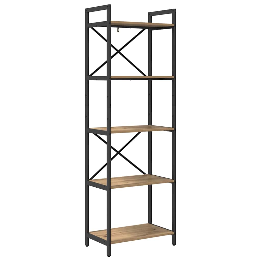 Hyllsystem 5 nivåer 56 x 34 x 171 cm Konstruerat trä Artisan Ek