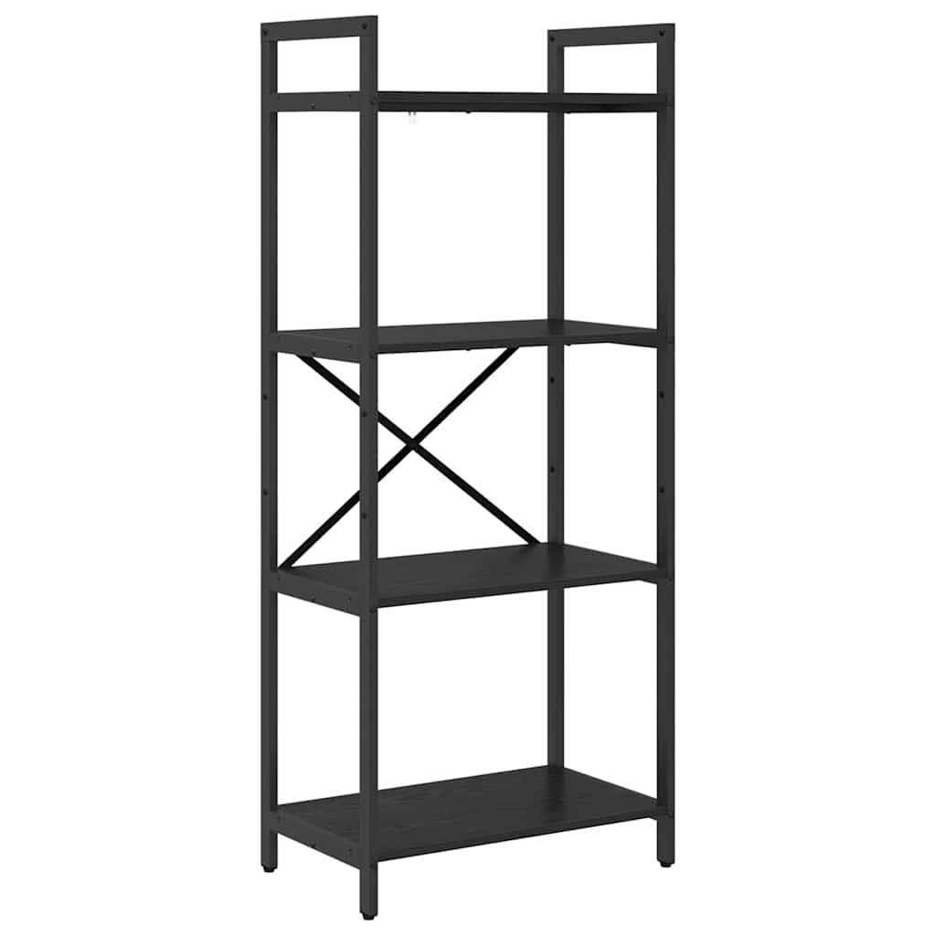 Hyllsystem Svart Ek 56 x 34 x 133,5 cm Konstruerat trä