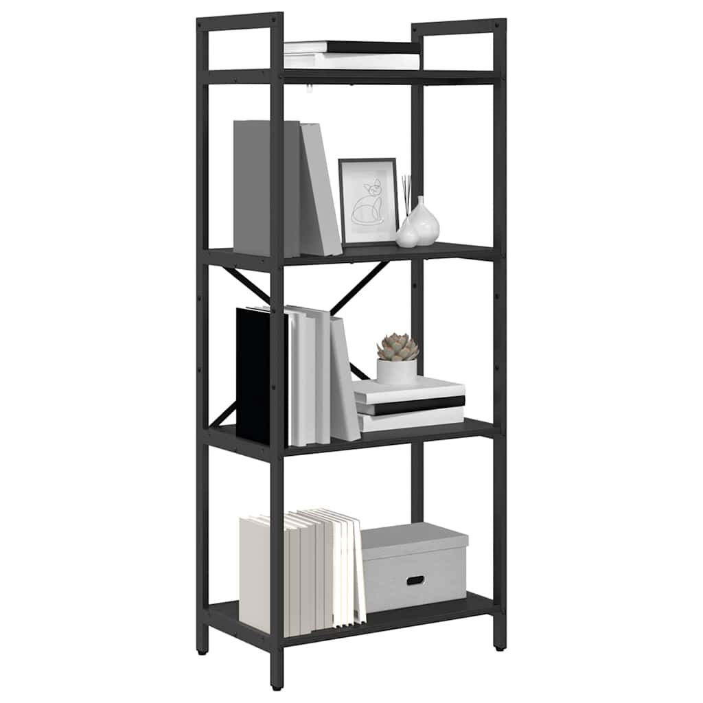 Hyllsystem Svart Ek 56 x 34 x 133,5 cm Konstruerat trä