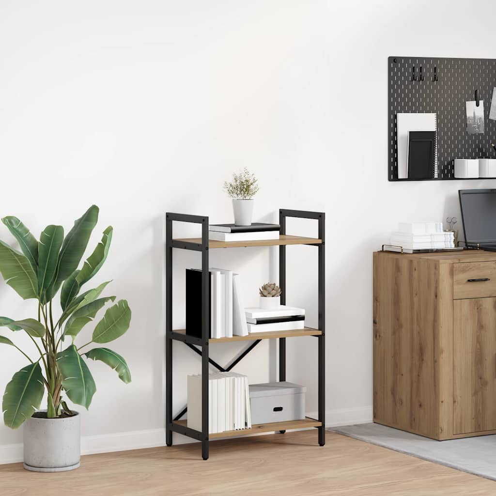 Hyllsystem 3 nivåer 56 x 34 x 96 cm Konstruerat trä Artisan Ek