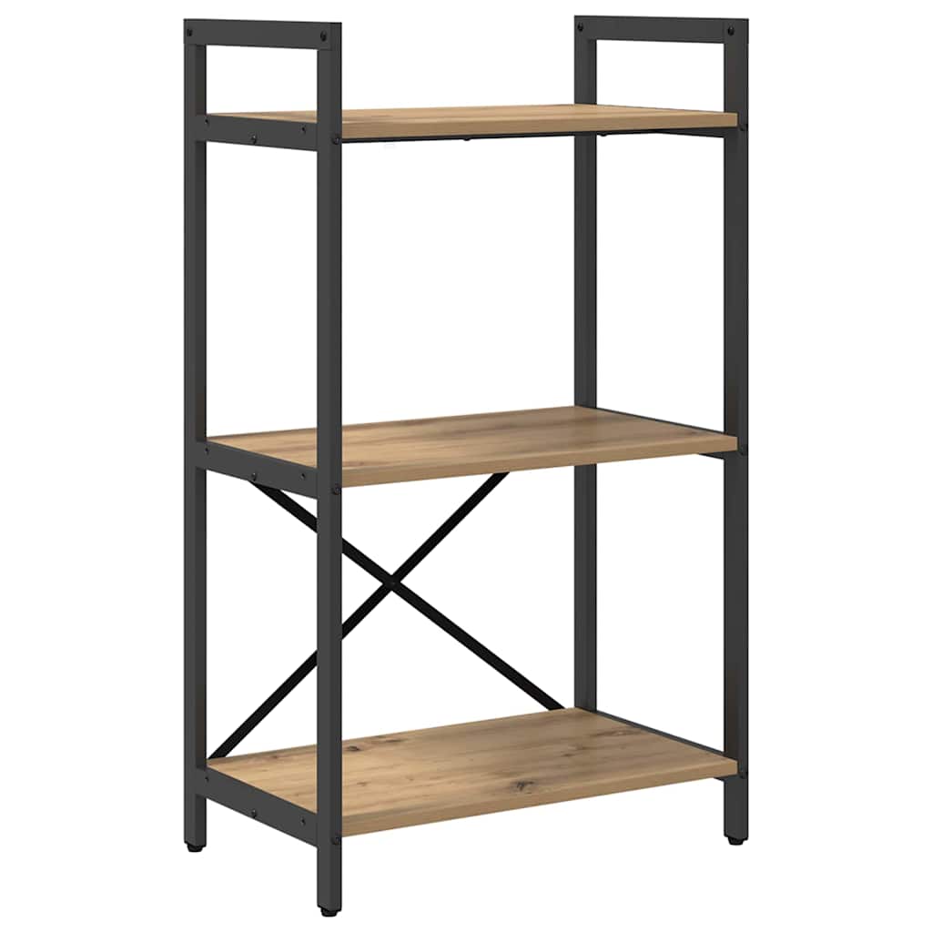 Hyllsystem 3 nivåer 56 x 34 x 96 cm Konstruerat trä Artisan Ek