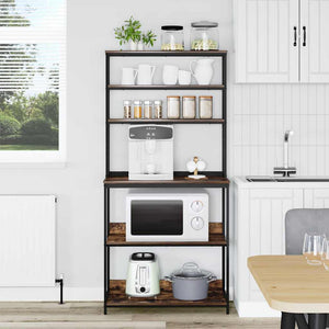 Köks hylla Rökt ek 80 x 40 x 168 cm Konstruerat trä