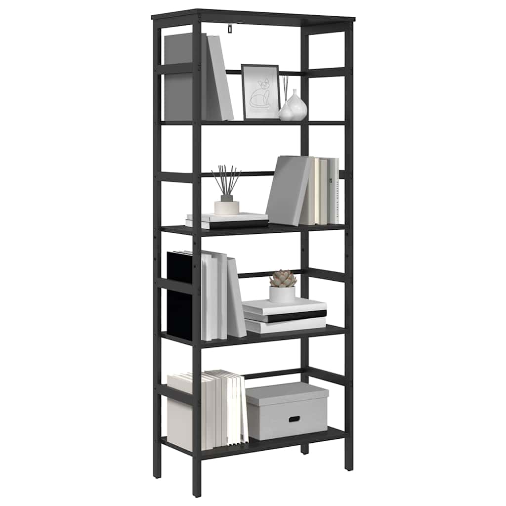 Hyllsystem Svart Ek 60 x 29,5 x 149 cm Konstruerat trä